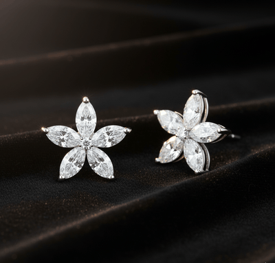 Floral Silver Stud - Tresha