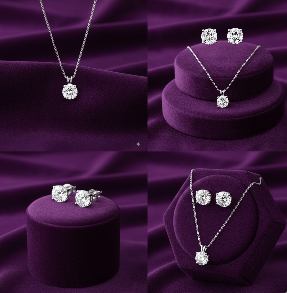 Serenity Diamond Pendant Set - Tresha