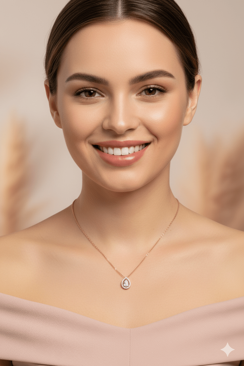 Silver Teardrop Pendant - Tresha