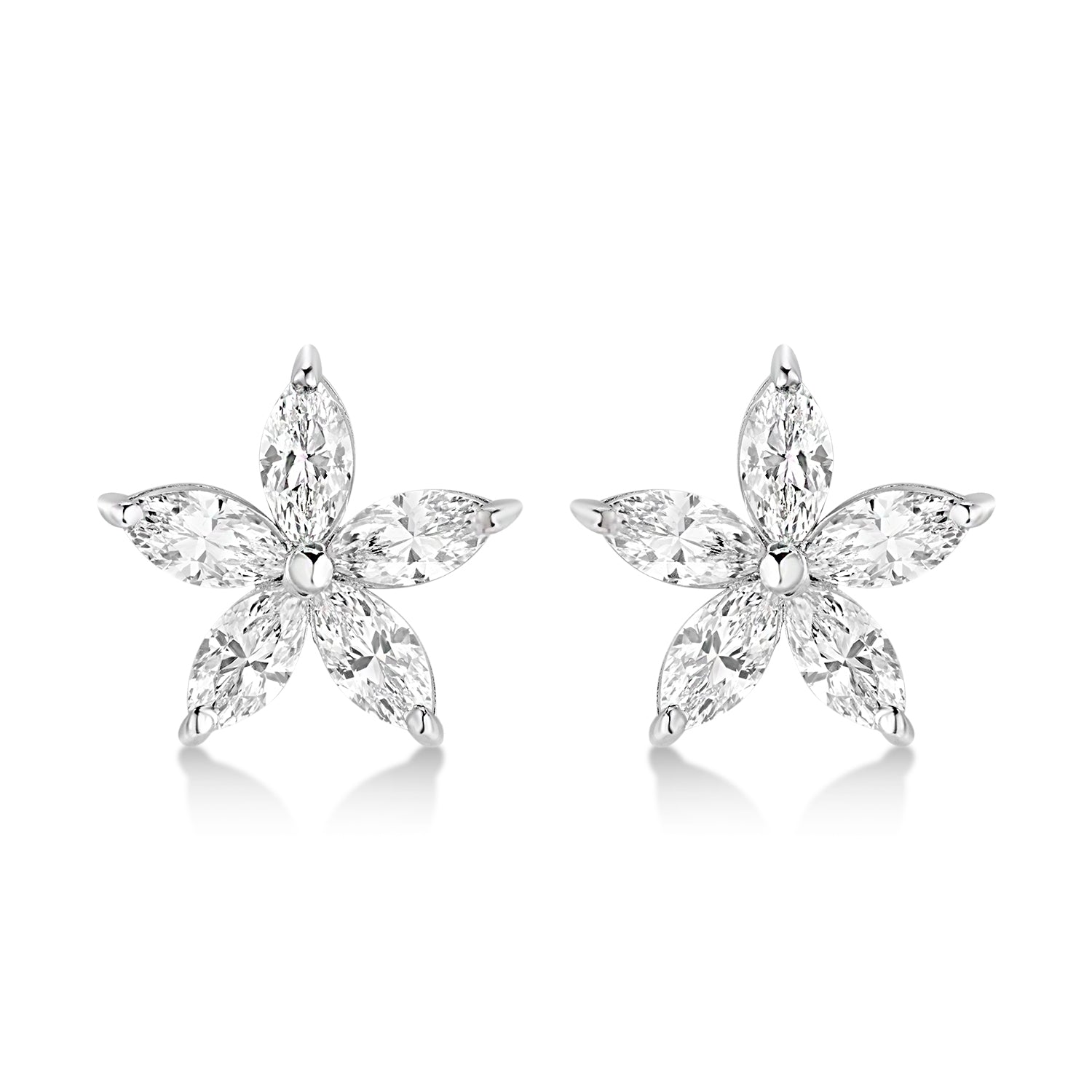 Floral Silver Stud