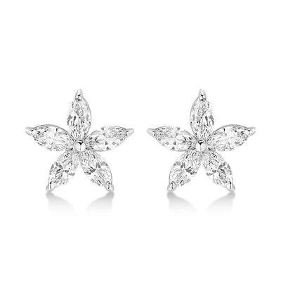 Floral Silver Stud