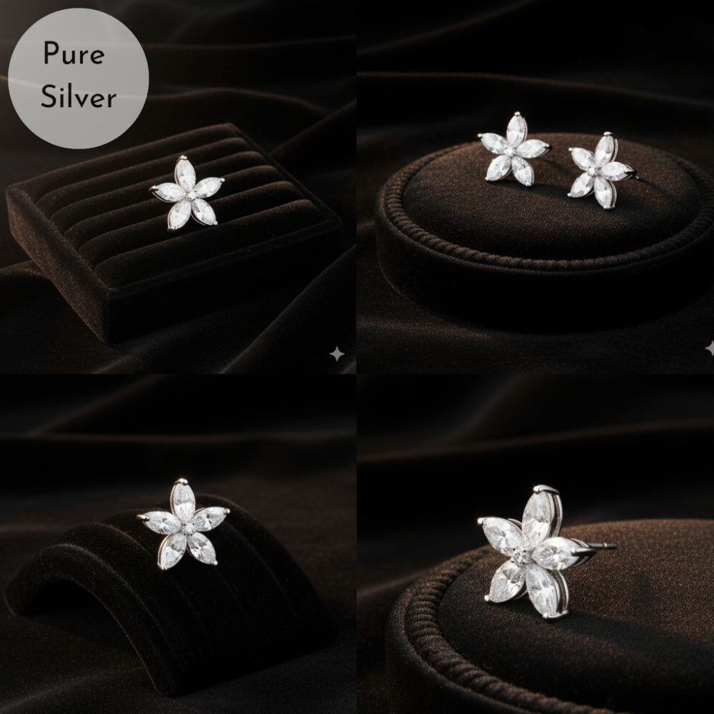 Floral Silver Stud - Tresha
