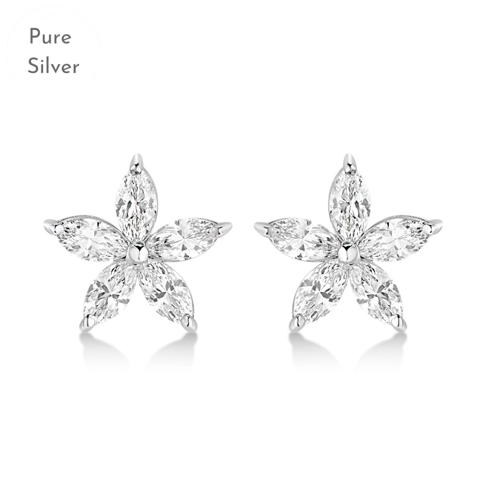 Floral Silver Stud - Tresha