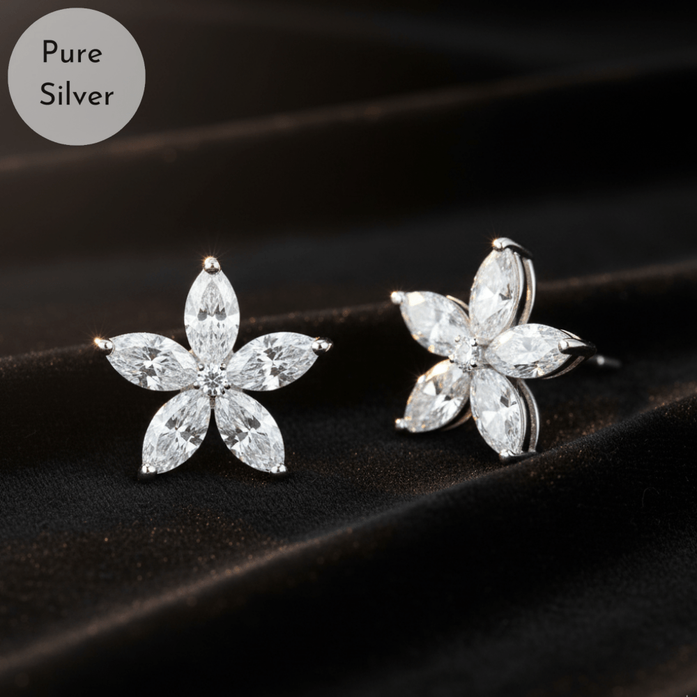 Floral Silver Stud - Tresha