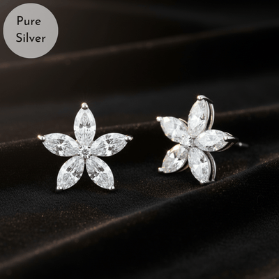 Floral Silver Stud - Tresha