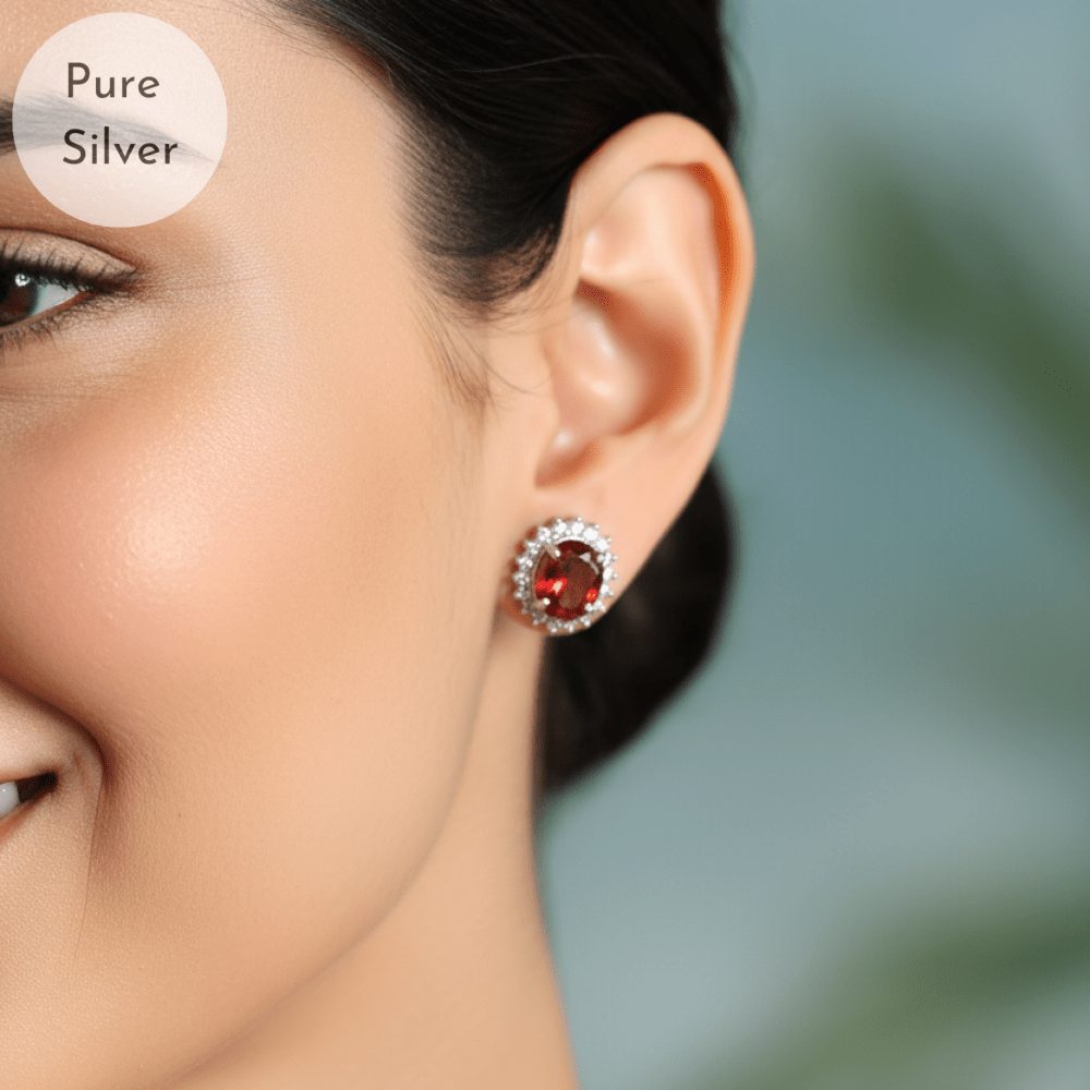 Ruby Red Zircon Stud - Tresha
