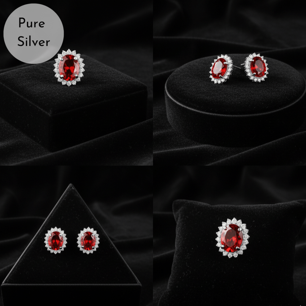 Ruby Red Zircon Stud - Tresha